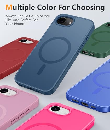 Image of FNTCASE for iPhone 17e Case: iPhone 16e Phone Case [Compatible with Magsafe] Matte Cases with [Screen Protector] Military Grade Shockproof Protective Phone Cover - Full Blue