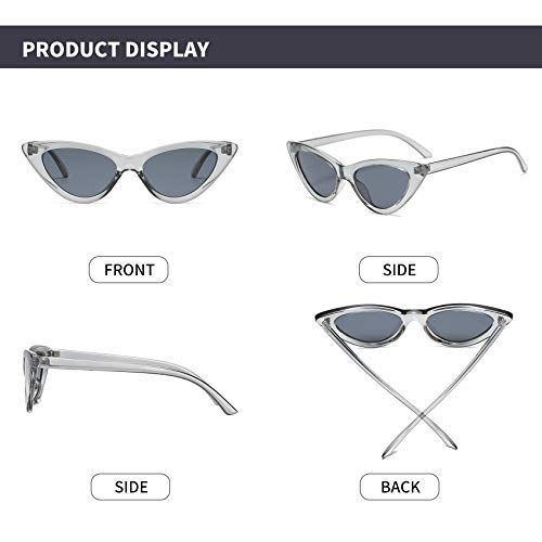 Image of Retro Vintage Narrow Cat Eye Sunglasses for Women Clout Goggles Plastic Frame