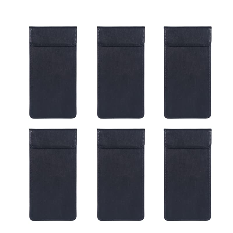 Paquete de 6 portapapeles de cuero para enfermeras, portapapeles negro a granel para aula, tableros de clip de escritura suaves con perfil magnético bajo para niños y mujeres, oficina, 20 cm x 10 cm