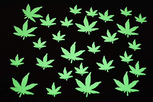 50 Piece Glow in the Dark Marijuana Weed Pot Leafs