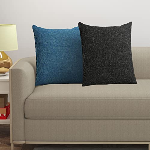 Yellow Weaves Jute Texture Cushion Covers, 12 X 12 Inches, Multicolor, Set of 2-250 TC