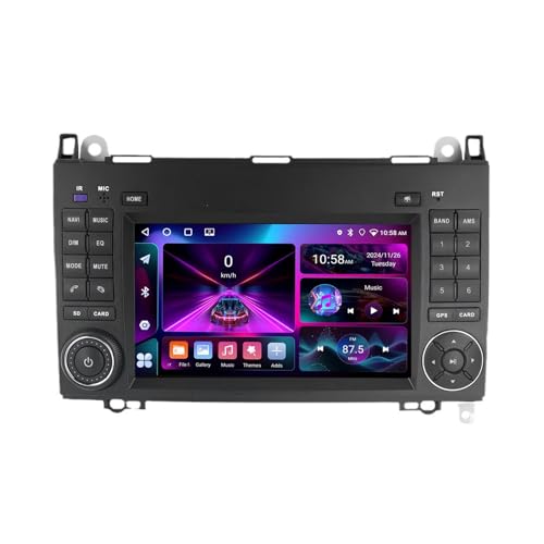7 Pollici Senza Fili Autoradio 2 din Android 14 per Mercedes Benz B200 Spirinter Vito W639 Viano B Class con Car Play senza fili Telecamera Posteriore Comandi al volante Bluetooth GPSX9008+256G