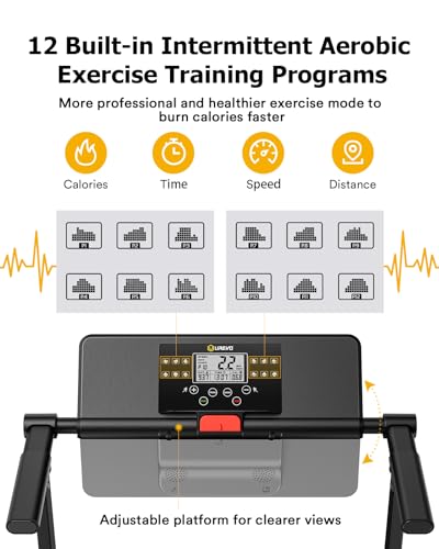Image of UREVO Treadmill with Standing Desk Workstation, Walking Pad Treadmills for Home Office, Under Desk Compact Design Treadmill with HIIT Programs, Remote Control, LED Display