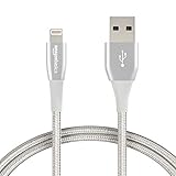 Amazon Basics Double Nylon Braided USB A Cable with Lightning Connector, Premium Collection, MFi...