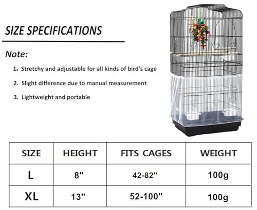 Image of Bird Cage Seed Catcher Bird Cage Seed Guard Bird Cage Skirt Seed Catcher Bird Cage Skirt for Parrot Parakeet Macaw African, Reusable (XL)