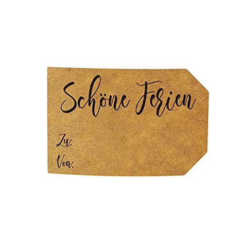 Etiquetas de Navidad de papel kraft alemán de alta calidad con reverso engomado, 2 x 7,8 cm 4