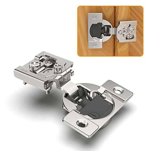 Chibery 10 Pack 3/4" Overlay 4D Soft Close Concealed Hinges for Face Frame Door, Adjustable Closing Speed, Smooth Slow Self Close Hinges, Satin Nickel, 105° Open Angle Stainless Steel Cabinet Hinges by Chibery - Used condition - US$18.37