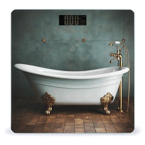Báscula digital vintage para baño alta precisión miniatura 1