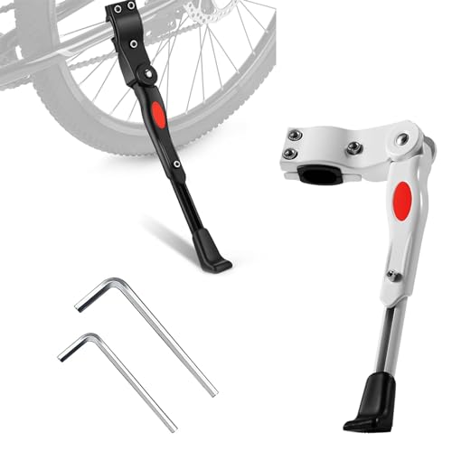 KAYEF pie de cabra bicicleta, portabicicletas de 2 piezas, portabicicletas ajustable para bicicletas con orificio central, béquille vélo electrique, para bicicletas de montaña
