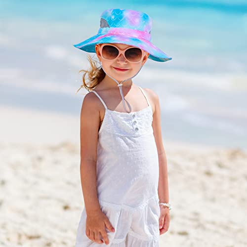 Icosy Kids Sun Hat, Mesh Bucket Uv Protection Toddler Beach Hat Kids Foldable Fishing Hat For Girls 2-8 Years Teal Purple thumb #5