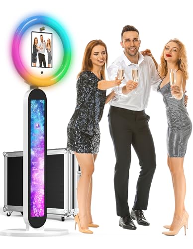 OGZSP Photo Booth Stand for ipad Customized Logo Metal Selfie Photobooth Machine Fits 10.2