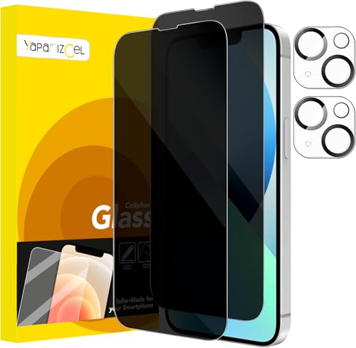 El Mejor Listado de Privacidad y pantallas de protección Top 10. 48 YAPANIZCEL MICA PARA IPHONE 13 6.1', 2 Unidades MICA CRISTAL TEMPLADO PRIVACIDAD Compatible con iPhone 13 + Mica Protector de Pantalla para cámara (2 Micas privacidad + 2 Micas...