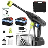SWIMSNOW 高圧洗浄機 コードレス 充電式【工場直販 2025新登場高圧洗車機】10Mpa最大吐出压力 吐出水量8L/min 20000mAh大容量バッテリー 6in1ノズル付き 800Wブラシレスモータ 自吸式 45*20 10M噴射距離 軽量 強力出力 噴射圧30bar ABS航空材質 充電式高圧洗浄機 収納ケース付き 洗車/庭/キャンプ用品清掃/屋外/階段/外壁/年末大掃除