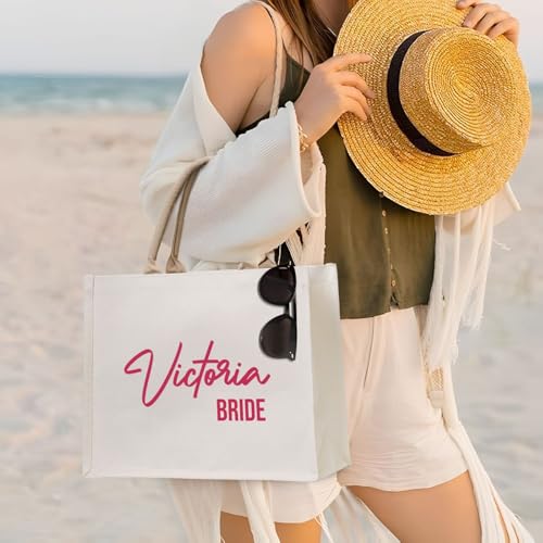 CUSTOM Tote Bags for Bridesmaids Bride Maid of Honor Mother of the Bride Personalized Tote Bags for Women Wedding Travel4