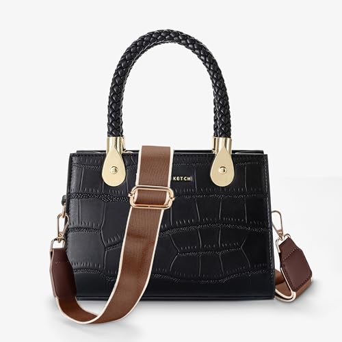 Image of Hamdecro Purse Straps Replacement Crossbody, Universal Wide Shoulder Strap for Bags Adjustable Straps for Handbags, Gold Buckle - Brown