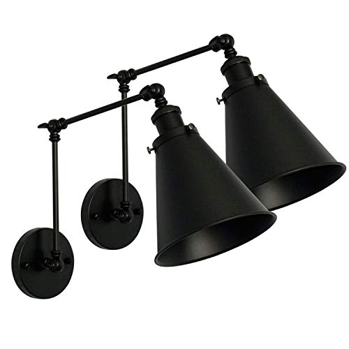 Dzsumy Industrial Black Wall Sconce Angle Adjustable Decorative Modern Farmhouse Wall Mount Light Sconces Wall Lamp Set Of 2 #TOP6