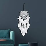 ❀❀ Paquete Incluido: 1 * atrapasueños blanco. La longitud total es de 60 cm. El diámetro del estante en forma de corazón es de 15 cm. Cualquier pregunta, no dude en contactarnos y encontraremos la solución adecuada para usted.