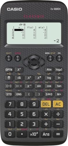 Casio Classwiz FX-82EX Calcolatrice Scientifica, 274 Funzioni, Display Naturale, Alimentazione a Batteria, Nero