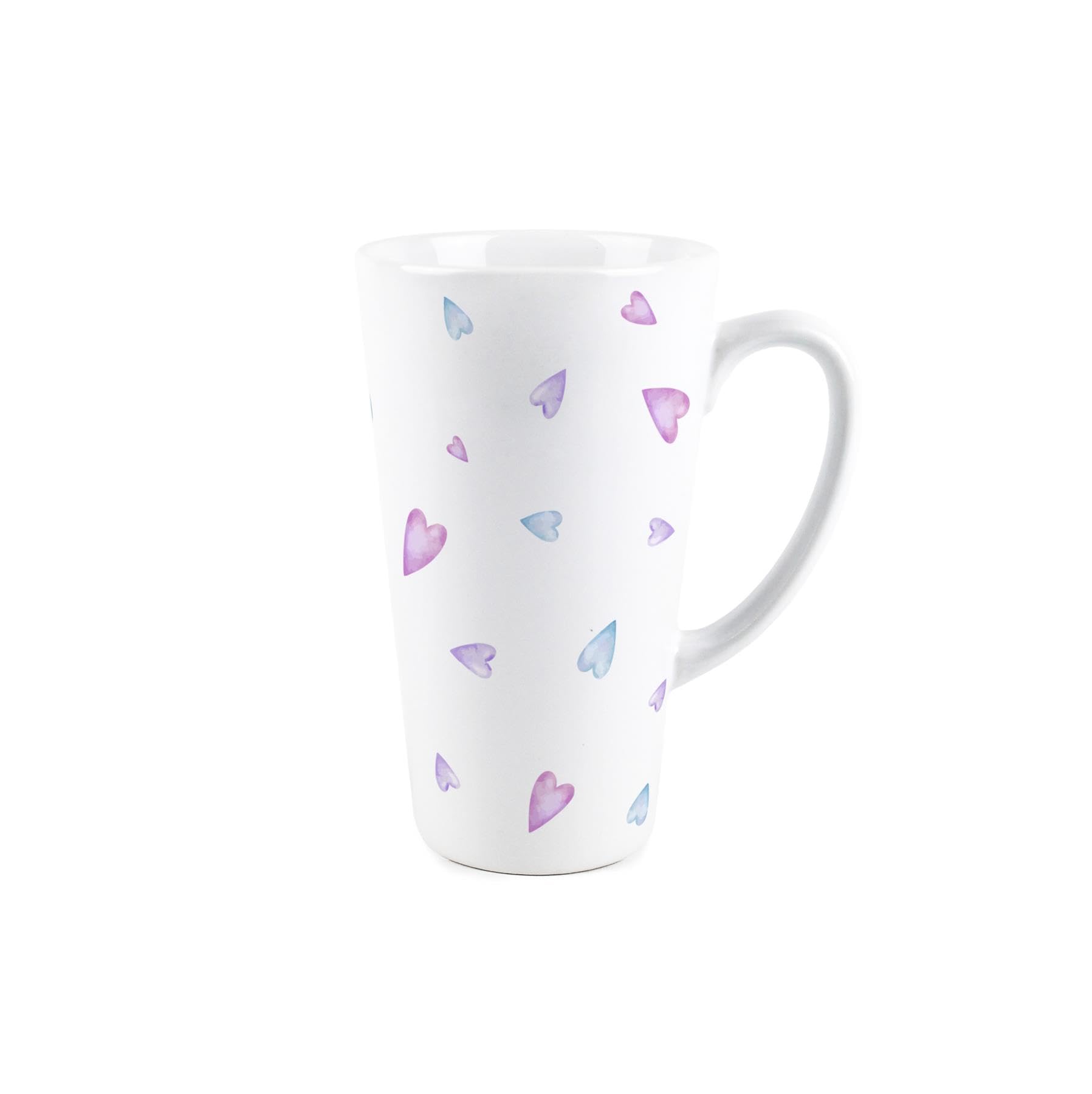 Purely Home Blue & Pink Hearts Large Mug - Love Themed Gifts for Anniversary/Valentines/Galentines - 400ml Ceramic Latte-Style Cup Housewarming Present Idea