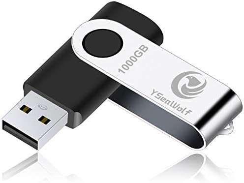 USB Flash Drive 1000GB, 2.0 USB Thumb Drives YSeaWolf for Computer/Laptop, External Data Storage Drive with Rotated Design, Memory Stick, Jump Drive Storage for Storing Photo/Video/Music/File(Black)