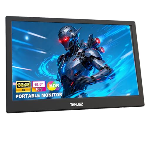Image of PJGCWB 15.6 inch Portable Monitor 1366 * 768 HD USB-C HDMI Second External Monitor for Laptop,PC,Mac Phone,PS,Xbox,Swich,IPS Ultra-Thin Zero Frame Gaming Display(Inches, 15.6)