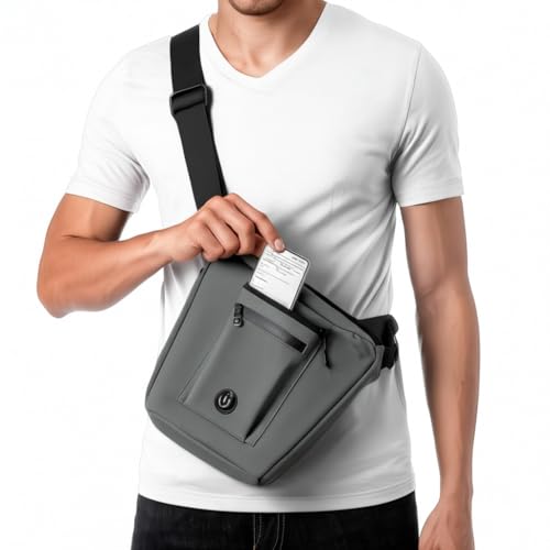 Anti Theft Crossbody Sling Bag Durable Cordura Fabric, Water-Resistant Zippers, Locking Cellphone Pocket, Key Fob Holder
