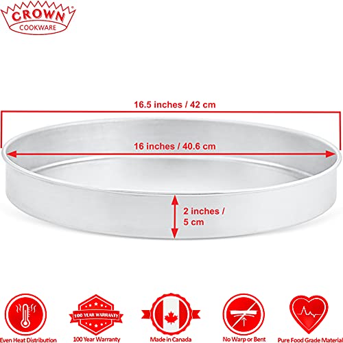 Crown 16 Inch Cake Pan, 2" Deep, Extra Sturdy, Fully Straight Sides, Even-Heating, Made In Canada #TOP1