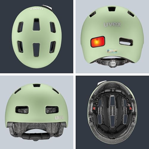uvex City 4 - Leichter Fahrradhelm für Damen und Herren - individuelle Größenanpassung - waschbare Innenausstattung - Matcha matt - 51-55 cm – Ansicht 4