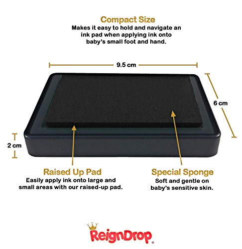 ReignDrop Ink Pad For Baby Footprint & Handprint - Creates Impressive Long Lasting Keepsake Stamp for Infant & Kids. Smudge Proof, Easy to Wipe Off Skin, Safe & Gentle Acid Free(Pink)