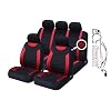 Xtremeauto ss5293.type6 Full Set of Universal Fit Car Seat Covers, Sticker Included, Red Black