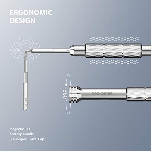 ELECKING 10 in 1 Torx Bit Precision Screwdriver Set, T2 T3 T4 T5 T6 T6H T8H T9H T10H Torx Screwdriver Set Magnetic Screwdriver Kit for Electronics, Laptop, Tablet and Game Console