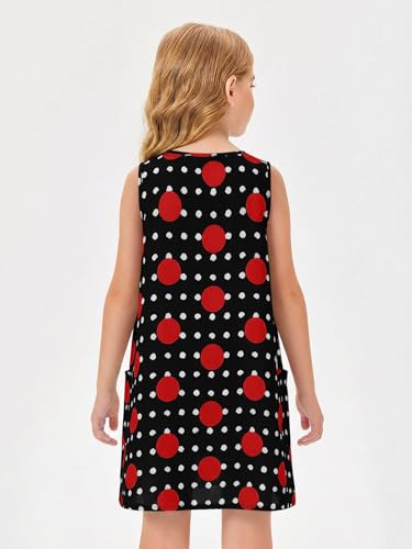Image of Batermoon Girls Swim Cover Up V Neck Swiss Polka Dot Summer Beach Dress | Kids Cover-Ups, Sleeveless Vacation Swimwuits, Boho Cute Dresses with Pockets 4-14 Years