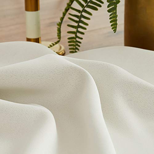 Image of Treatmentex Pom Pom Curtains for Bedroom Windows 90 inch Energy Efficient Thermal Insulated Living Room Darkening Curtain Panels for Kitchen Nursery Room Ivory 52 inch w x2 Panels Rod Pocket