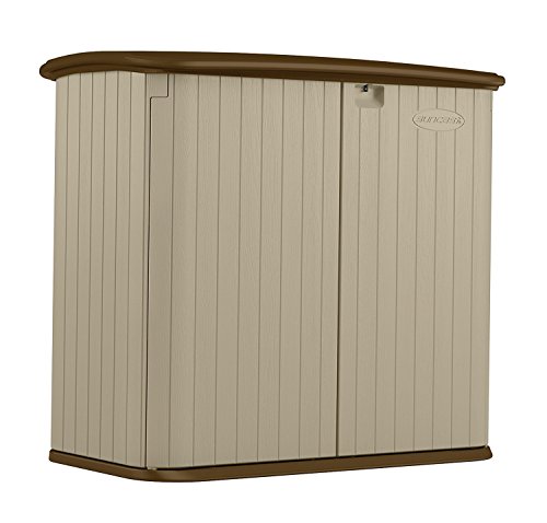 Suncast BMS3200 2 ft. 8 in. x 4 ft. 5 in. x 3 ft. 9.5 in. Resin Horizontal Storage Shed,Light Taupe w/ Brown