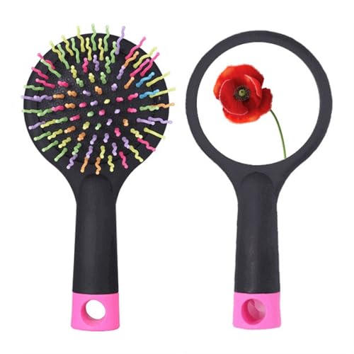 Brosse à cheveux démêlante salon fleur rouge coussin pour cheveux longs et épais
