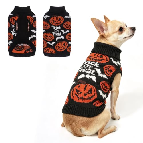 Image of BEAUTYZOO Halloween Dog Sweater, Soft Knit Winter Clothes with Harness Hole