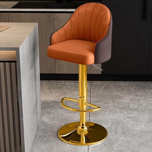 Tabouret de bar pivotant et réglable en hauteur similicuir noir