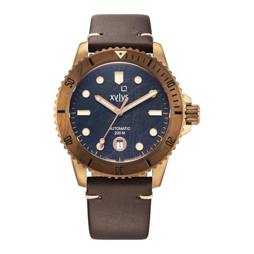 Image of Xylys Mariana with Analog Automatic Brown Dial Brown Leather Strap Watch for Men - 40064KL03E