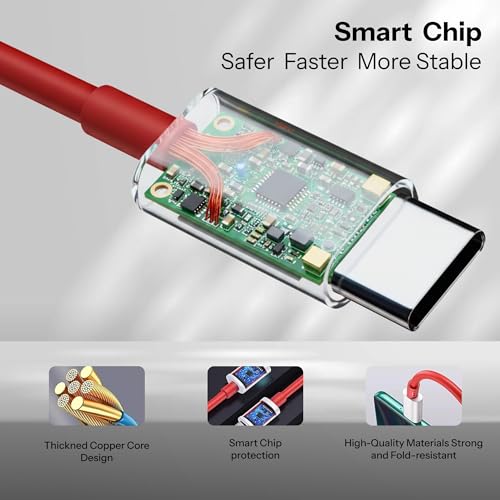 Image of Ofuca 80W USB C to Type C Fast Charging Cable Dash /Warp Compatible Charger Cable for one+ 13 /13R /13S /12 /12R /11 /11R /10 /10R /10T /9 Pro /8 /8T, Nord Series & Type-C Devices BY HOMEMO