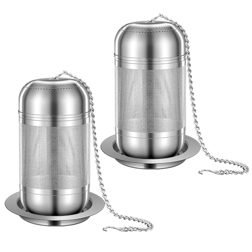 BOMANSI BOMS 2 Pack 316 Stainless Steel Tea Infuser for Loose Tea, Tea Infuser for Cooking, Extra Fine Mesh Tea Strainers, Tea Strainers for Loose Tea (2 Pack - Small)