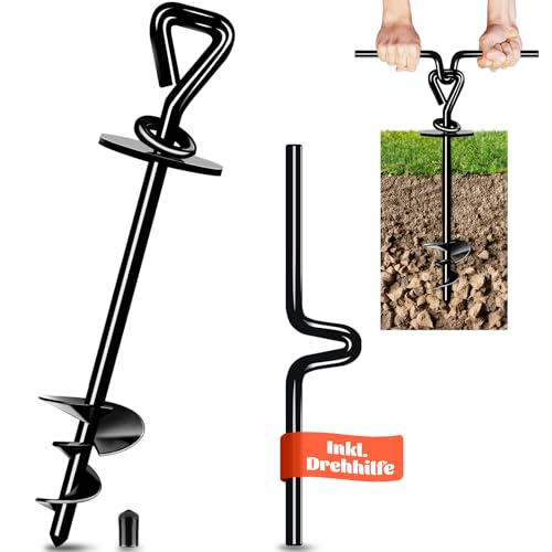 Bodenanker Hund, ø 12mm Spiralklinge Anlegepflock für Hunde bis zu 220 lbs, Erdanker Hund Mittlere Oder Große für Camping, Strand, Rasen und Hof