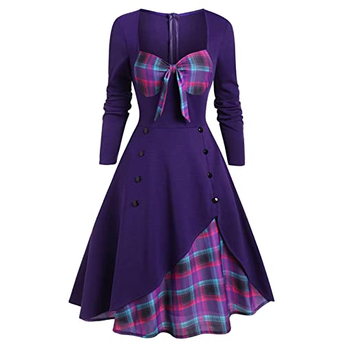 Vintage-Kleid für Damen, 50er-Jahre, Audrey Hepburn, Hochzeit, Cocktail, Abend, Party, Zeremonie, lässig, Vintage, Swing, Party, Kleid, Rockabilly,...