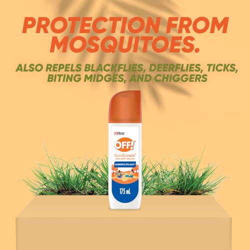 OFF! FamilyCare Insect and Mosquito Repellent, Bug Spray with 7% Deet, Ideal Camping, Hiking, and Hunting Essentials, Bug Repellent Safe for Clothing, Summer Scent, 175mL (Packagin image 8