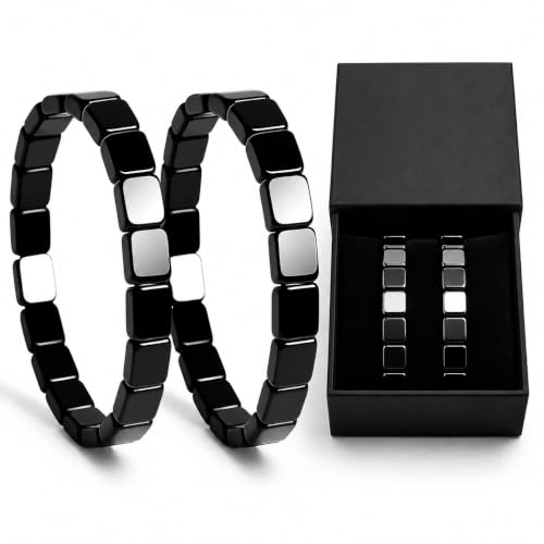 JHZHONG 2Pcs Hematite Bracelet For Men...