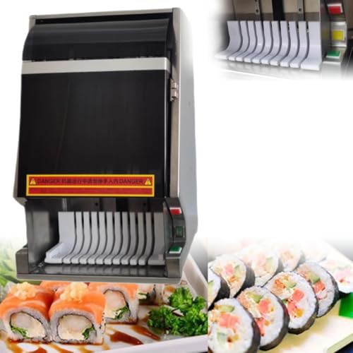 Máquina de corte de sushi – Máquina eléctrica multifuncional con hoja de acero inoxidable extraíble para una producción eficiente de 8 piezas en cocina de restaurante