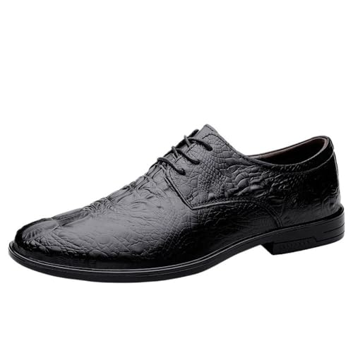 Mens Business Brogue Derby Dress Shoes Crocodile Pattern Spring Autumn Formal Footwear Lace Up2
