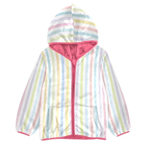 GuoChe Multicolored Stripes Baby Boy Fleece Jacket Hoodies