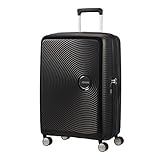 American Tourister Curio Hardside Luggage with Spinner Wheels, Black, Checked-Medium 25-Inch