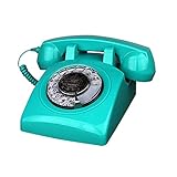 TelPal Retro Landline Phone, Corded Antique Vintage Phone with Old Fashion Rotary Dial Keypad, Decor