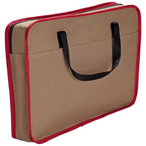 HUNTER KANSAS Tragetasche für Hunde und Katzen, zusammenfaltbar, 50 x 30 x 30 cm, beige/rot